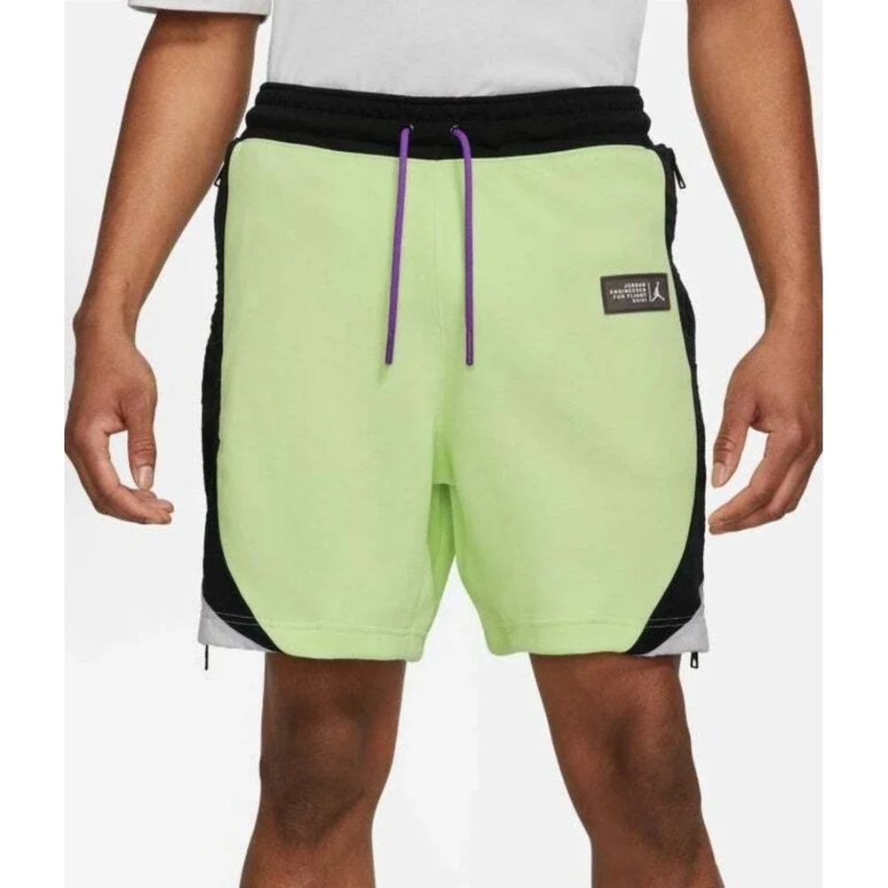 Jordan Fleece‎ Shorts 23 Size SP Engineered Lemon Green Black Mens